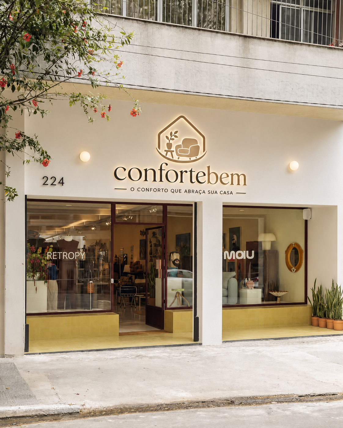 Fachada da loja Confortebem
